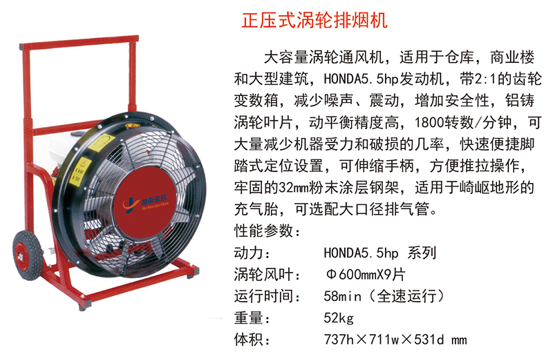 正压式涡轮排烟机